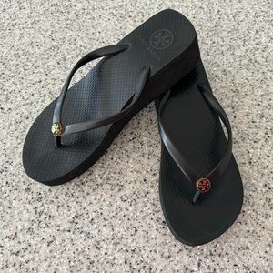 Tory Burch Black Platform Flip Flops